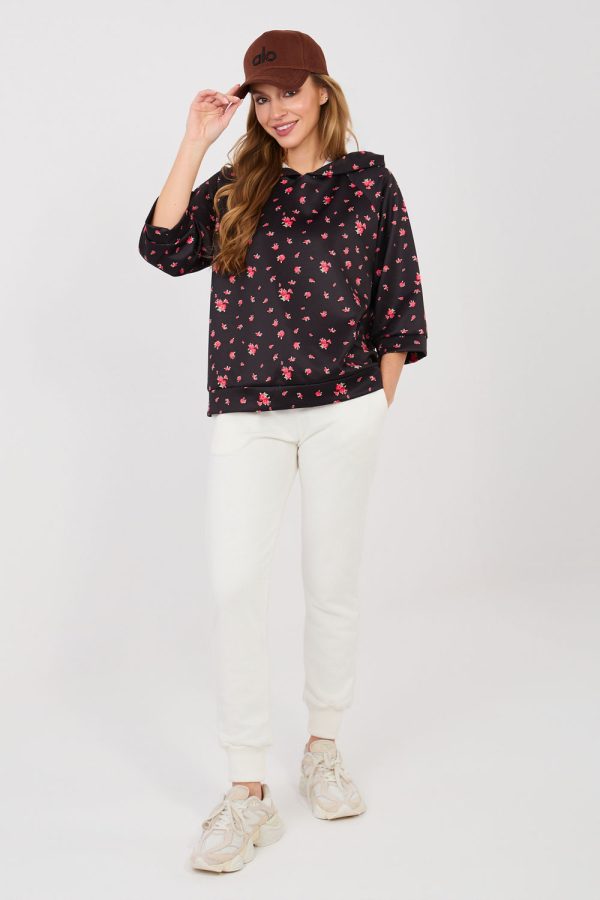 Black Sweatshirt in Sweatshirts For Women with Spandex, Polyester and Viscose