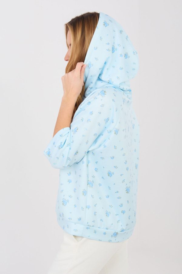 Blue Sweatshirt in Sweatshirts For Women with Spandex, Polyester and Viscose