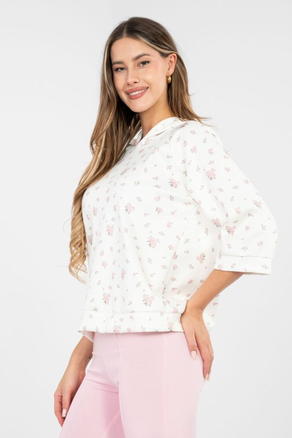 Beige Sweatshirt in Sweatshirts For Women with Spandex, Polyester and Viscose