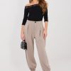 Beige Tracksuit Trousers in Pants, Trousers, Shorts with Spandex and Viscose