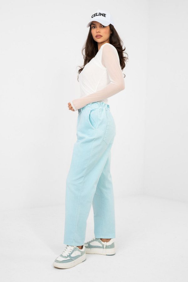 Blue Corduroy Trousers in Pants, Trousers, Shorts with Cotton and Spandex