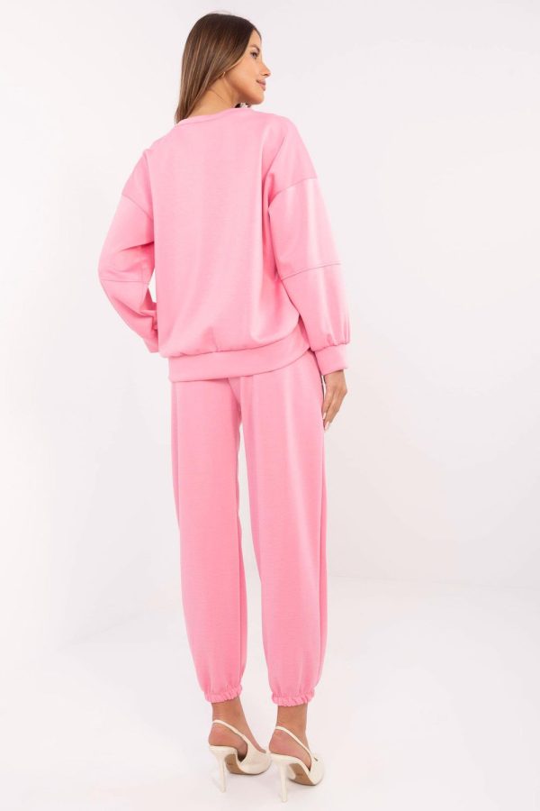 Pink Set in Pants, Trousers, Shorts with Cotton, Spandex and Viscose