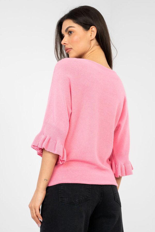Pink Jumper in Sweaters, Pullovers, Jumpers, Turtlenecks, Boleros, Shrugs with Nylon, Polyester and Viscose