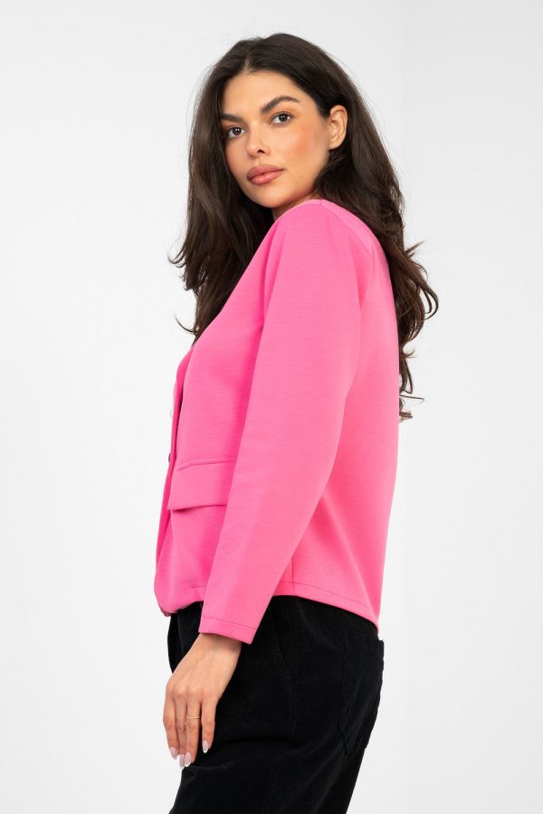 Pink Jacket in Jackets, Vests For Women with Spandex, Polyester and Viscose