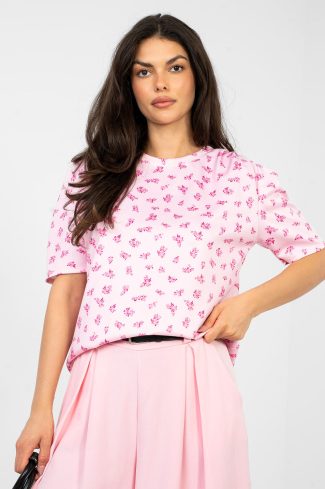 Pink Blouse in Women`s Blouses, Tunics with Spandex, Polyester and Viscose