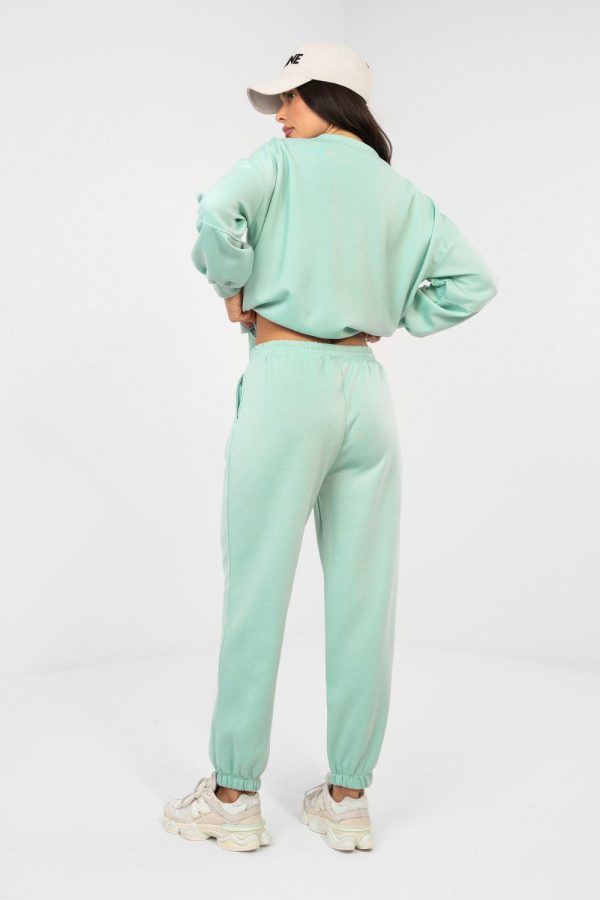 Green Set in Pants, Trousers, Shorts with Spandex and Viscose