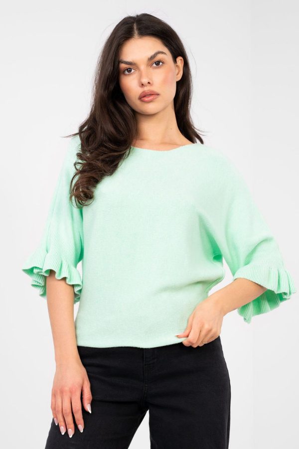 Green Jumper in Sweaters, Pullovers, Jumpers, Turtlenecks, Boleros, Shrugs with Nylon, Polyester and Viscose