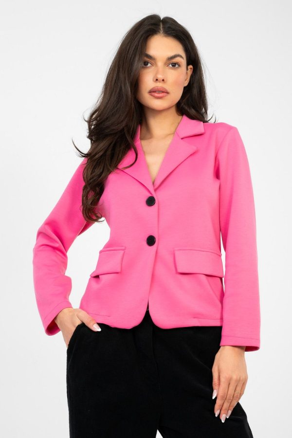 Pink Jacket in Jackets, Vests For Women with Spandex, Polyester and Viscose