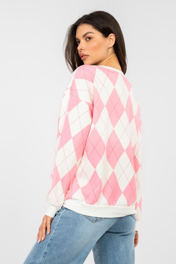 Pink Sweatshirt in Sweatshirts For Women with Spandex, Polyester and Viscose