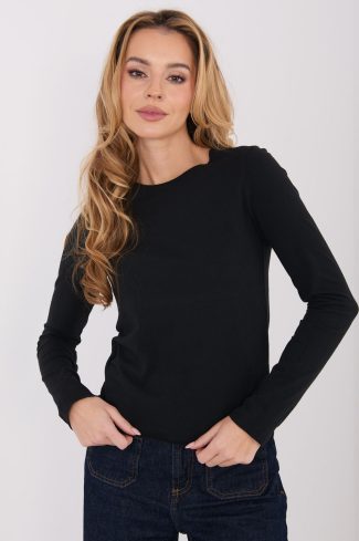 Black Blouse in Women`s Blouses, Tunics with Cotton and Spandex