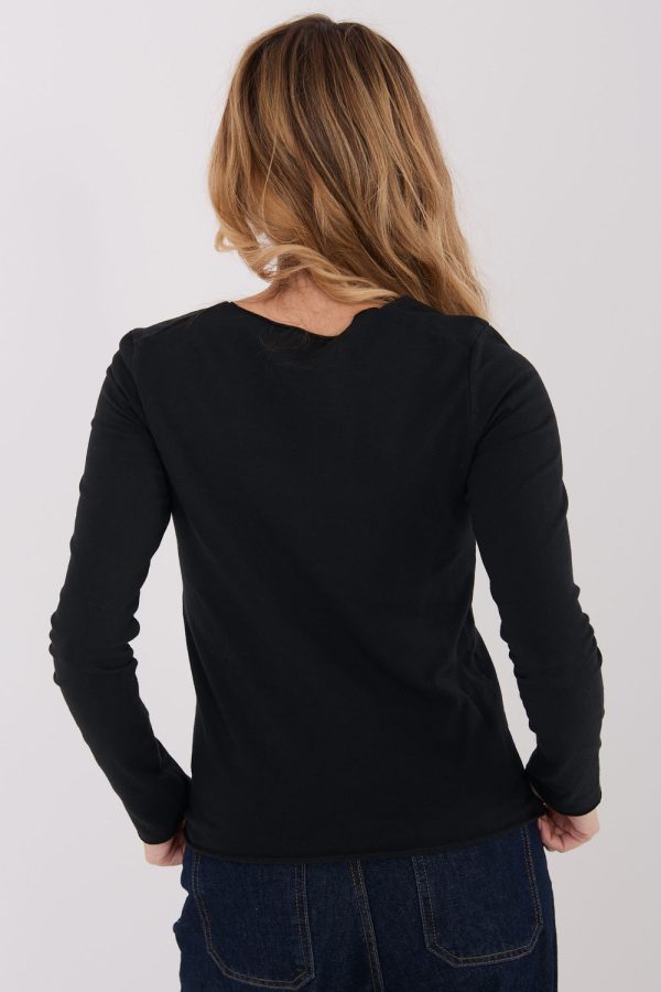 Black Blouse in Women`s Blouses, Tunics with Cotton and Spandex