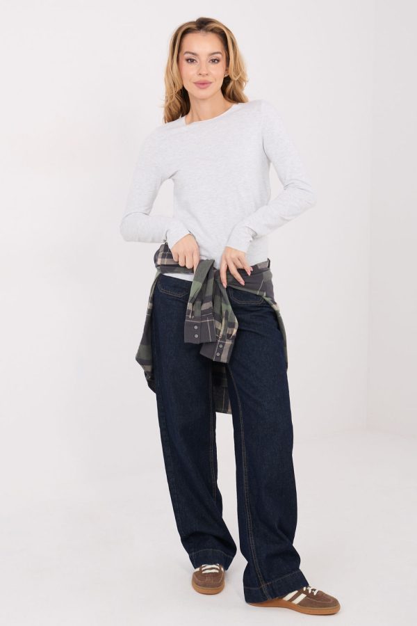 Grey Blouse in Women`s Blouses, Tunics with Cotton and Spandex