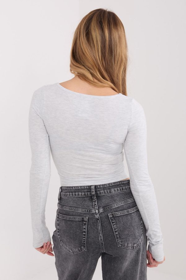 Grey Blouse in Women`s Blouses, Tunics with Cotton and Spandex