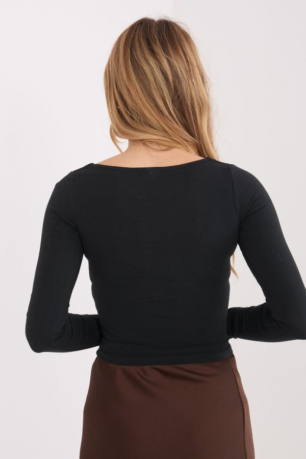 Black Blouse in Women`s Blouses, Tunics with Cotton and Spandex