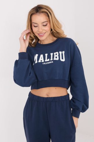 Navy Blue Sweatshirt in Sweatshirts For Women with Cotton and Spandex
