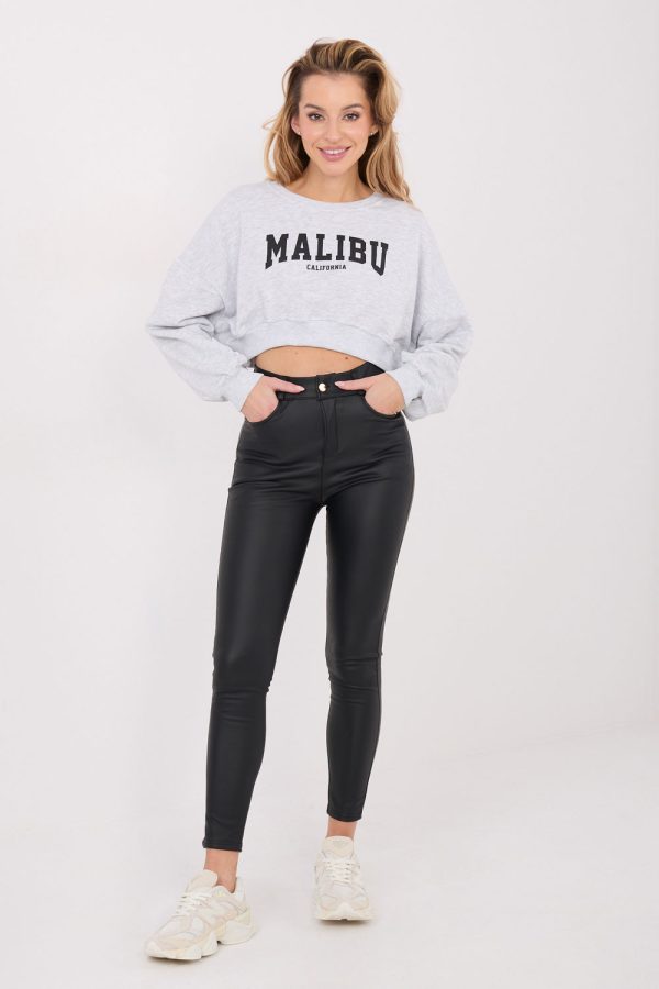 Grey Sweatshirt in Sweatshirts For Women with Cotton and Spandex