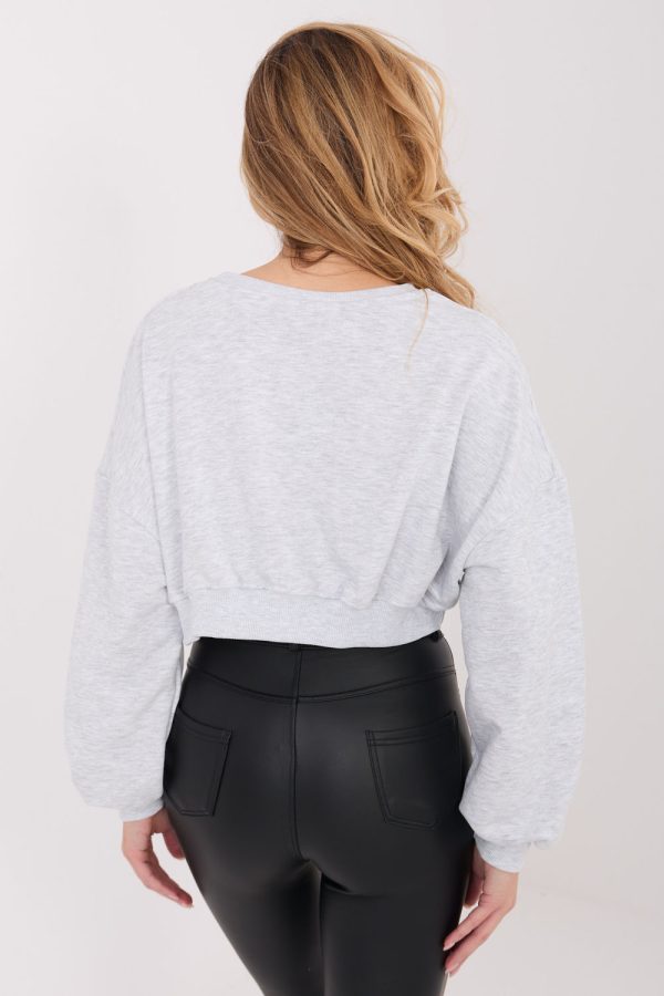 Grey Sweatshirt in Sweatshirts For Women with Cotton and Spandex