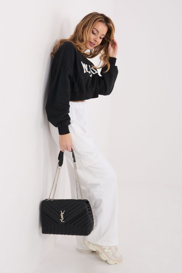 Black Sweatshirt in Sweatshirts For Women with Cotton and Spandex