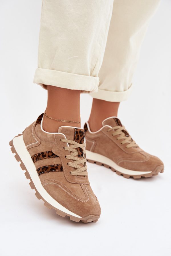 Brown Sport Shoes in Women`s Athletic Shoes, Trainers, Sneakers with Fabric, Footbed, Upper Height and Sole Height
