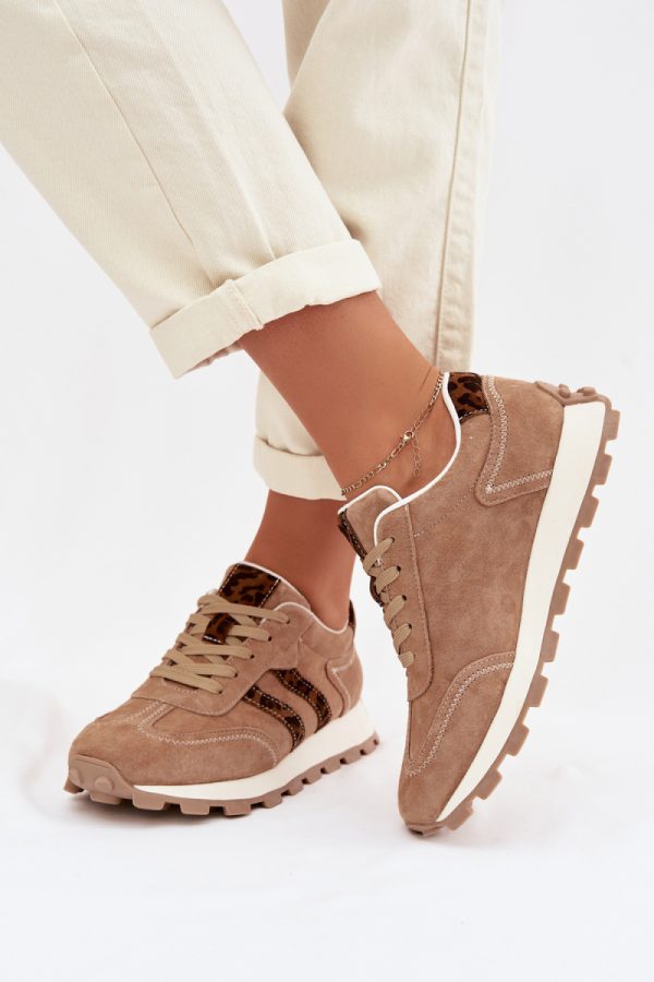 Brown Sport Shoes in Women`s Athletic Shoes, Trainers, Sneakers with Fabric, Footbed, Upper Height and Sole Height