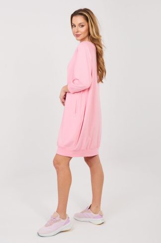Pink Daydress in Day Dresses with Cotton and Spandex