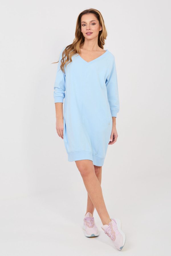 Blue Daydress in Day Dresses with Cotton and Spandex