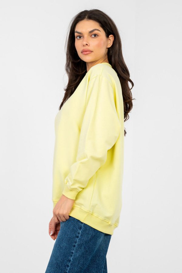 Yellow Sweatshirt in Sweatshirts For Women with Cotton and Spandex