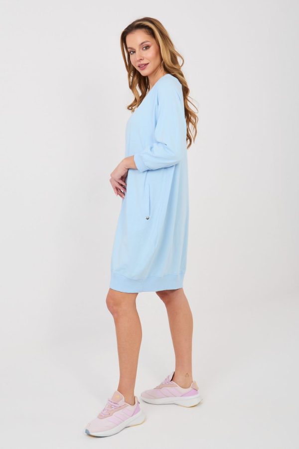 Blue Daydress in Day Dresses with Cotton and Spandex