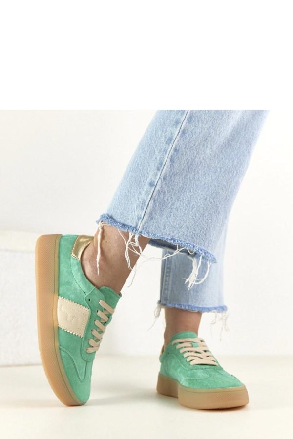 Green Sport Shoes...Fabric, Footbed and Platform Height