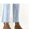 Brown Heel Boots.Fabric, Footbed, Upper Height and Heel Height