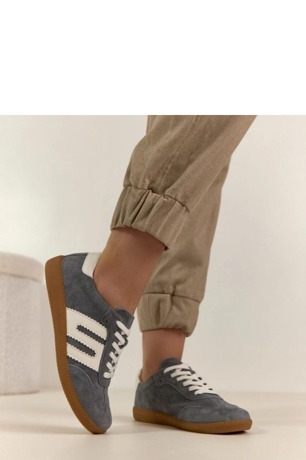 Grey Platform Sneakers in Women`s Athletic Shoes, Trainers, Sneakers with Fabric, Footbed and Sole Height