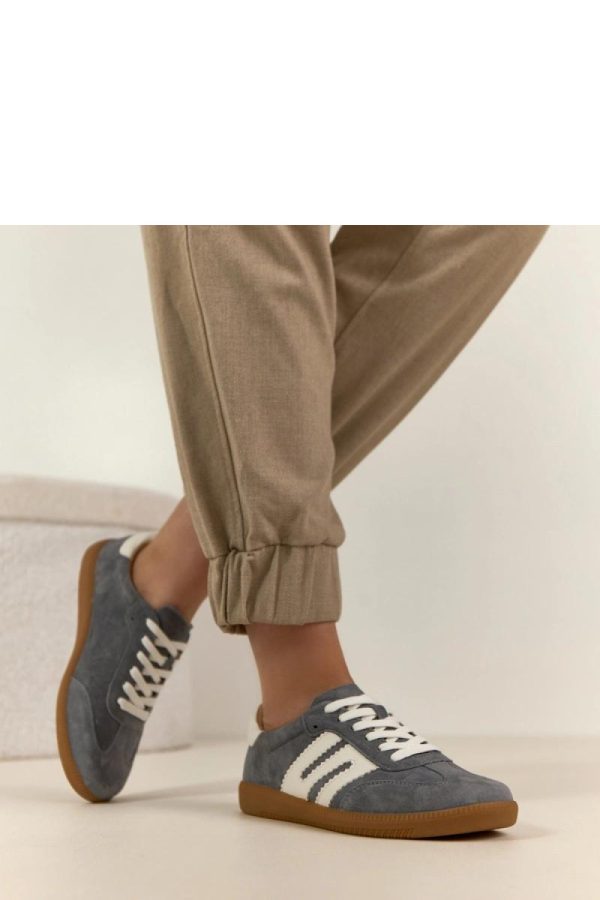 Grey Platform Sneakers in Women`s Athletic Shoes, Trainers, Sneakers with Fabric, Footbed and Sole Height