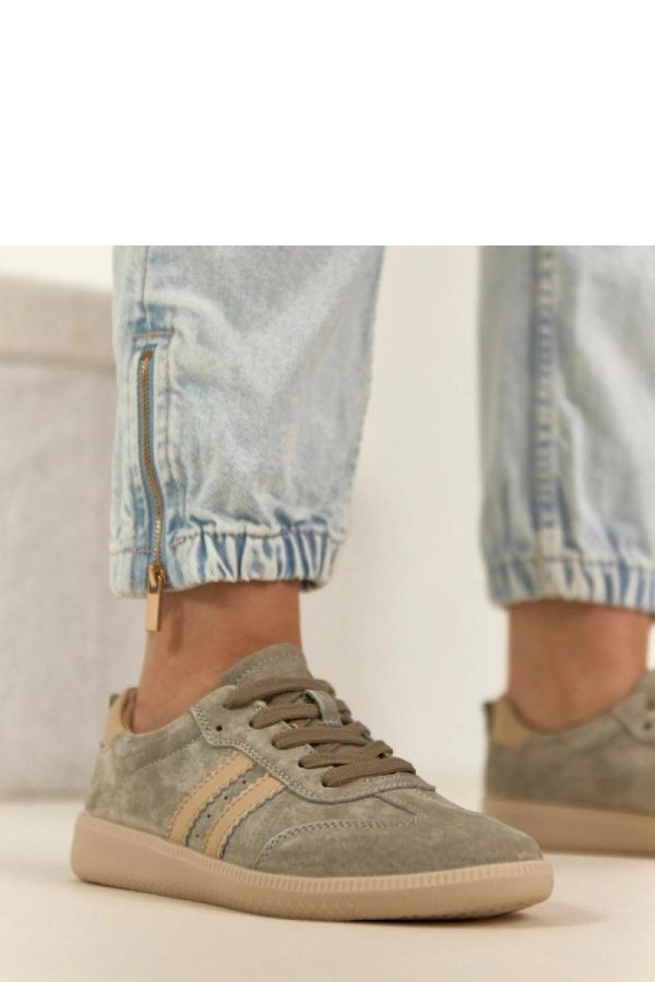 Green Sport Shoes..Fabric, Footbed and Sole Height