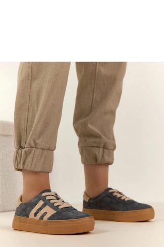 Grey Platform Sneakers..Fabric, Footbed and Platform Height