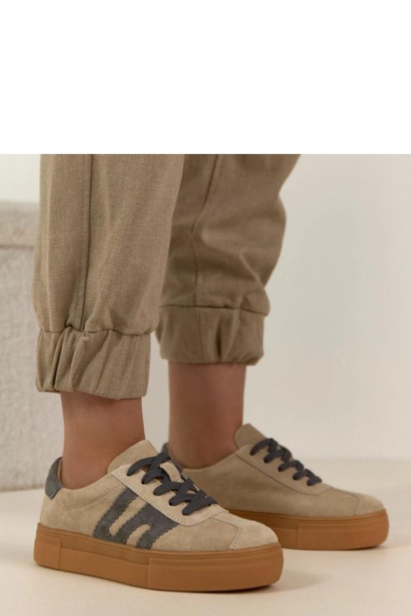 Beige Platform Sneakers.Fabric, Footbed and Platform Height
