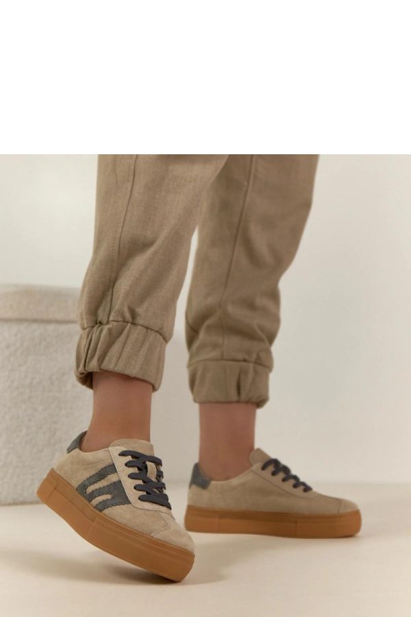 Beige Platform Sneakers.Fabric, Footbed and Platform Height