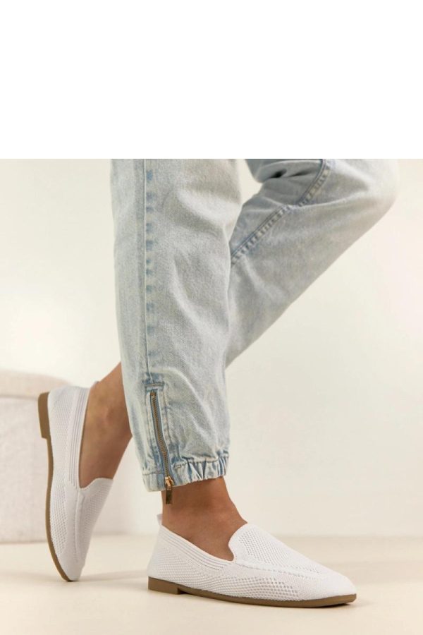 White Mocassin in Moccasins, Loafers with Fabric, Footbed and Heel Height