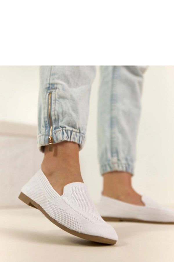 White Mocassin in Moccasins, Loafers with Fabric, Footbed and Heel Height