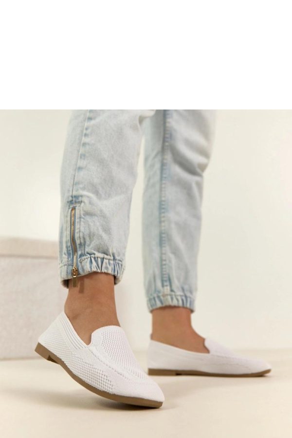 White Mocassin in Moccasins, Loafers with Fabric, Footbed and Heel Height