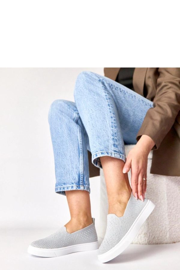 Grey Sneakers in Women`s Athletic Shoes, Trainers, Sneakers with Fabric, Footbed and Sole Height