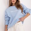 Blue Sweatshirt in Sweatshirts For Women with Cotton and Spandex