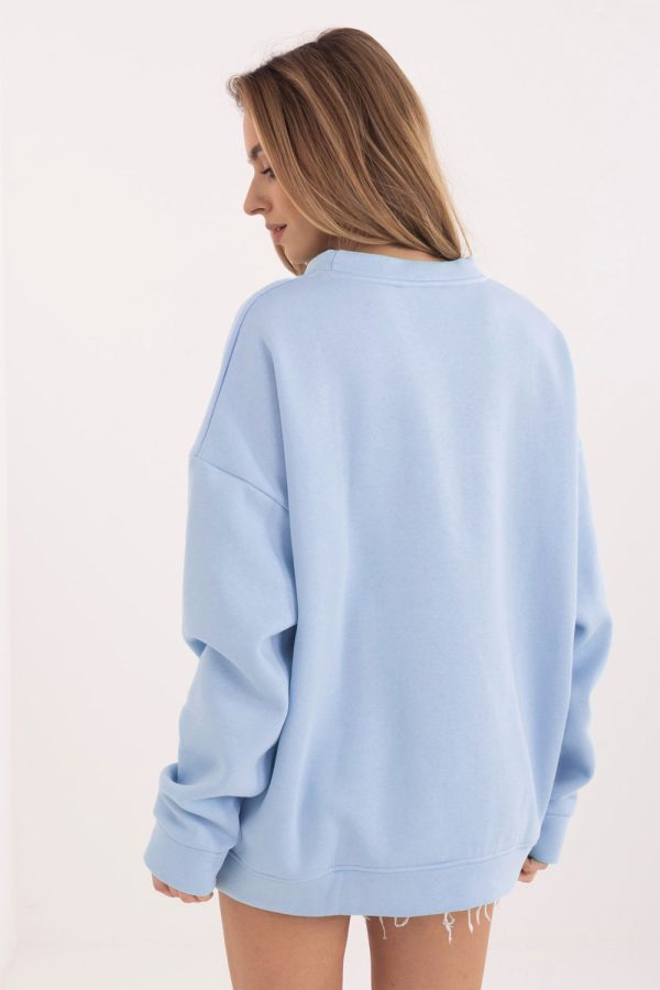Blue Sweatshirt in Sweatshirts For Women with Cotton and Spandex