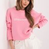 Pink Sweatshirt in Sweatshirts For Women with Cotton and Spandex