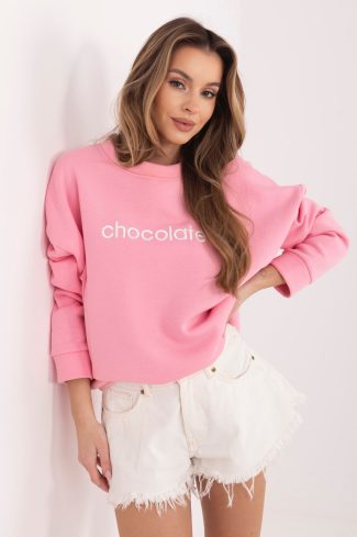 Pink Sweatshirt in Sweatshirts For Women with Cotton and Spandex