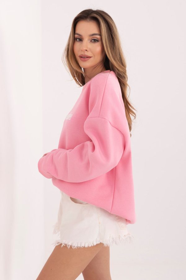 Pink Sweatshirt in Sweatshirts For Women with Cotton and Spandex