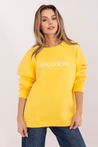 Yellow Sweatshirt in Sweatshirts For Women with Cotton and Spandex