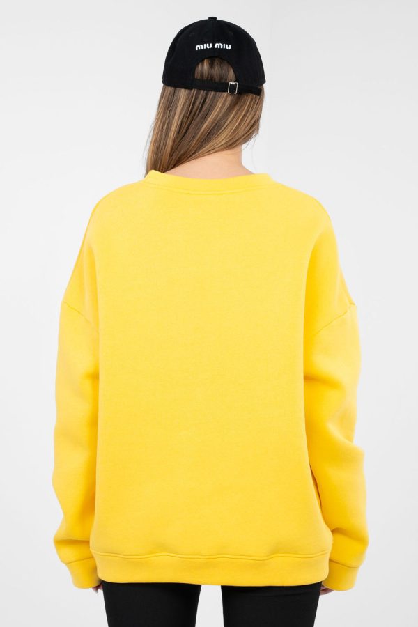 Yellow Sweatshirt in Sweatshirts For Women with Cotton and Spandex