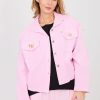 Pink Corduroy Jacket in Women`s Coats, Jackets with Cotton and Spandex