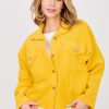 Yellow Corduroy Jacket in Women`s Coats, Jackets with Cotton and Spandex