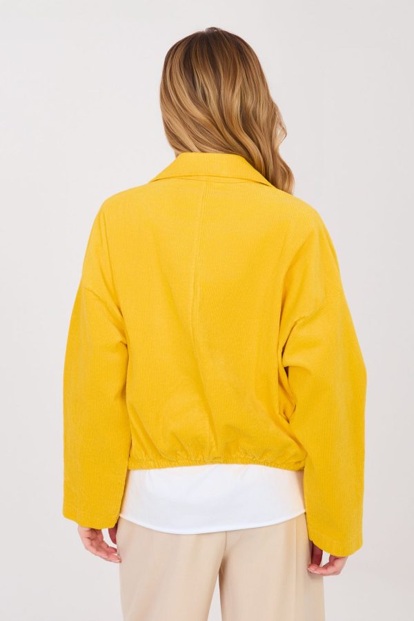 Yellow Corduroy Jacket in Women`s Coats, Jackets with Cotton and Spandex